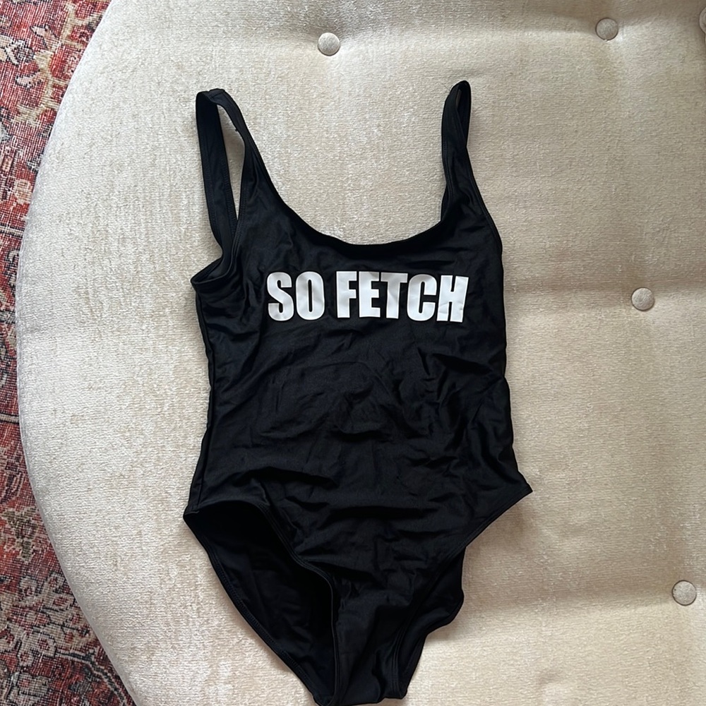 New with tags size medium “so fetch” black one piece swimsuit - Picture 1 of 1